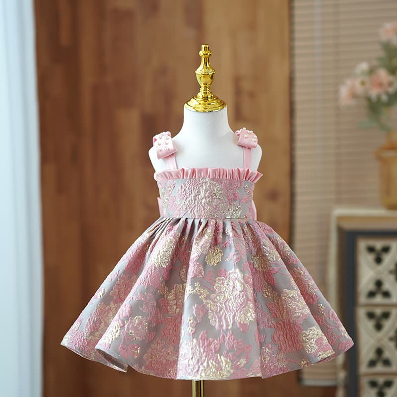 Baby Girl Birthday Dress Strapless Princess Tutu Dress Toddler High-End 100 Days Birthday Party Gown Summer