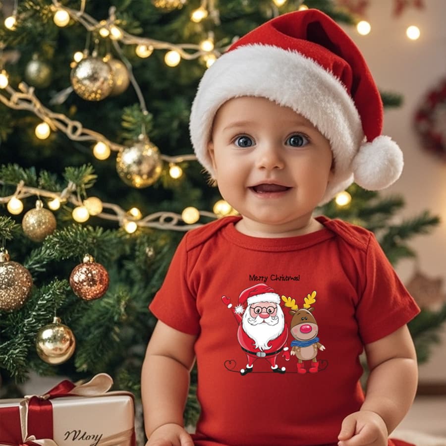 Merry Christmas Baby Bodysuit Newborn Baby Christmas Outfit Romper Crawling Suit