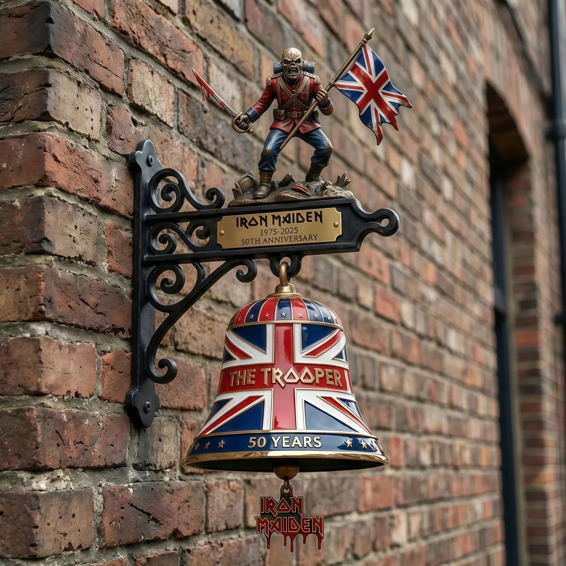 Cross-border New 3D Resin Sculpted Iron Doorbell Eagle Doorbell Iron Maiden Team Doorbell Iron Maiden Doorbell Bell