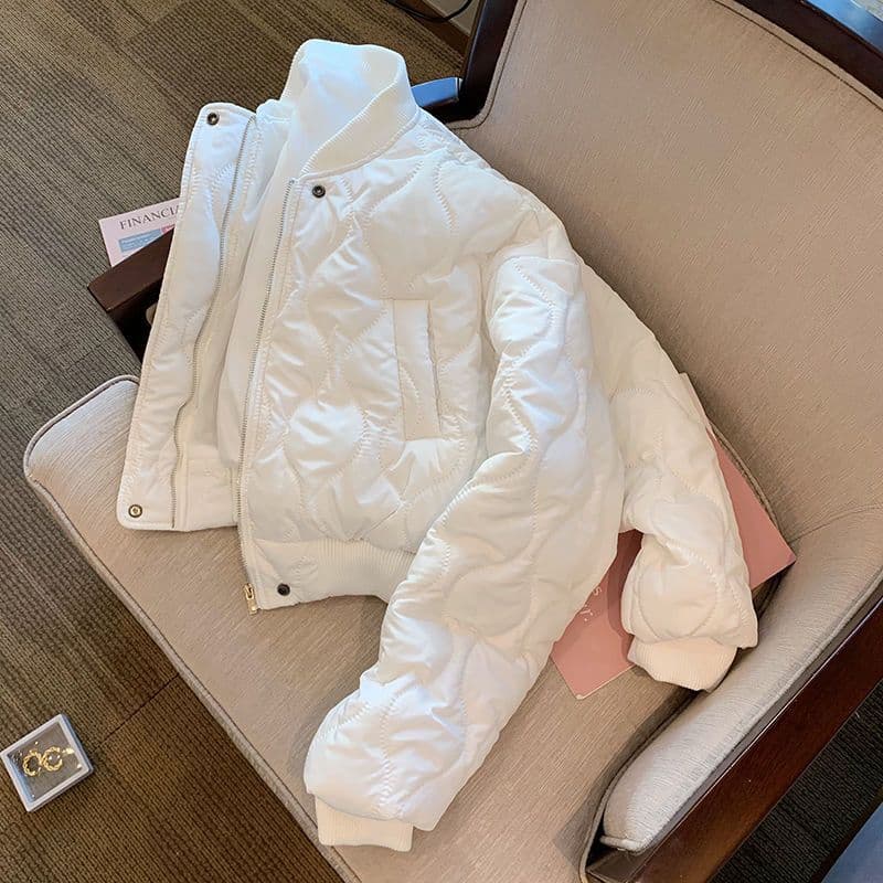 White New Year Cotton Coat Women's Design Niche Winter New Style Korean Version Stylish Petite Thickened Short Jacket
