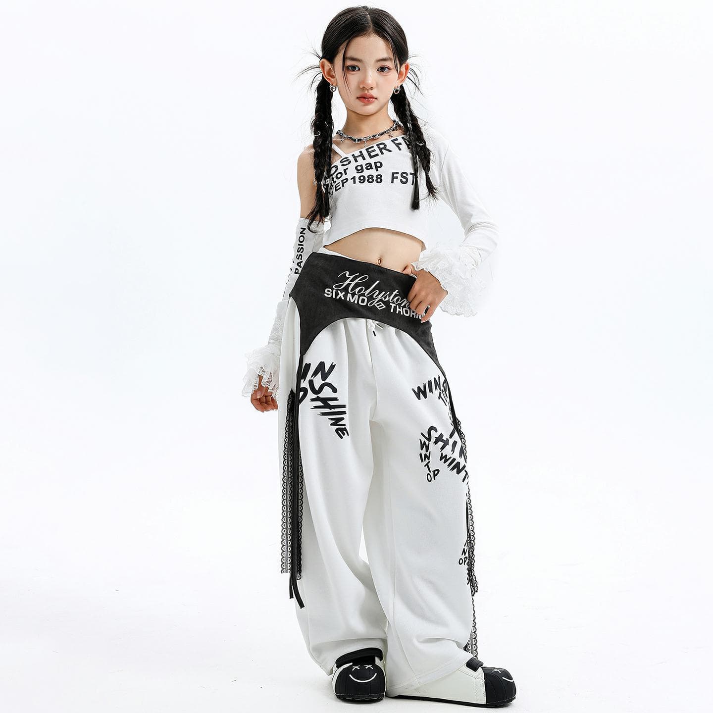 Girls' Jazz Dance Costume Trendy Cool Children's Jazz Street Dance Pants Kids Jazz Dance Performance Outfit