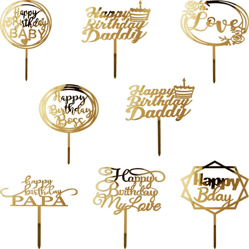 Cross-border ins acrylic cake card happy birthday boss baby daddy birthday cake decoration