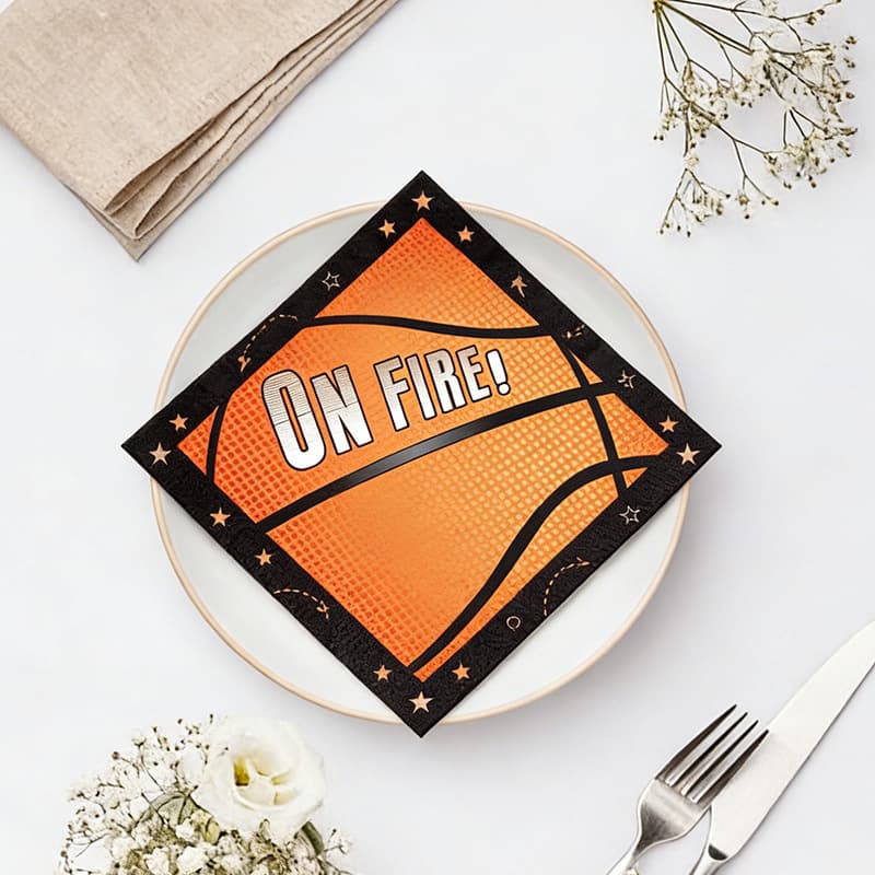 Basketball-Themed Disposable Napkins for Birthday Parties, Ceremonies, and Basketball Party Decorations
