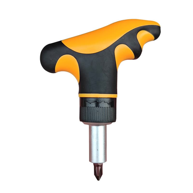 Second Generation Umbrella Handle T-Type 72-Tooth Ratchet Screwdriver Cane Handle Forward/Reverse Slotted/Cross Hex Socket Torx Set