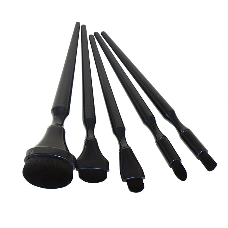 Yise Cross-Border 5-Piece Black Makeup Brush Set Full Set Powder Eyeshadow Brushes Beauty Tools Wholesale Stock
