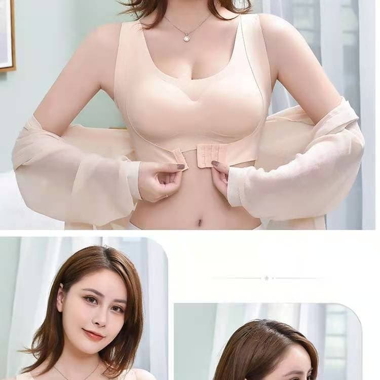 Front Closure 2-in-1 Thin Seamless Bra, Posture Correction, Back Beauty, Push-Up Shaping Bra, Wire-Free Vest for Women