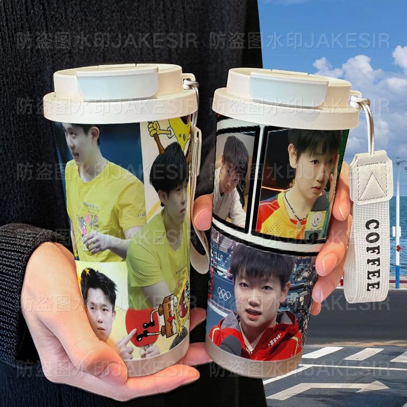 Sun Yingsha Wang Chuqin Merchandise Insulated Cup Figurine High-Appearance Girls Stainless Steel Student High-Appearance Suction