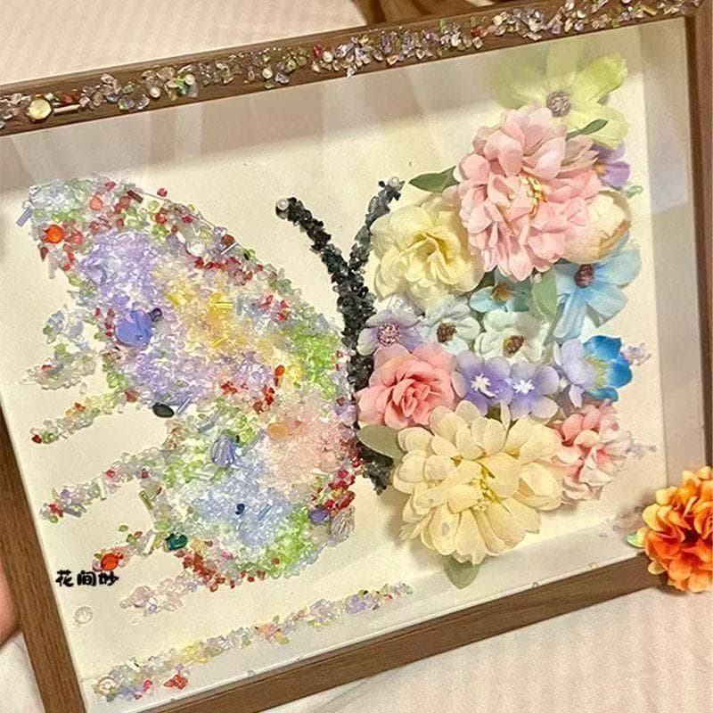 Qixi Creative Eternal Broken Diamond Butterfly Photo Frame DIY Kit Handmade Birthday Gift for Friends