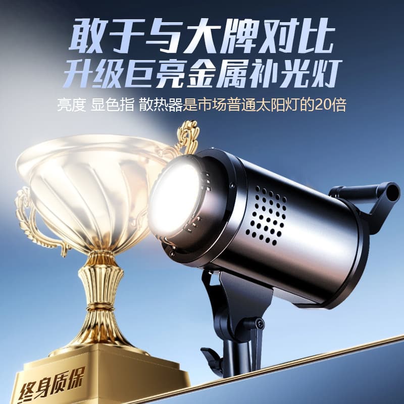 300W Live Streaming Fill Light for Hosts, Beauty Studio LED Photography Professional Indoor Lighting, Spherical Softbox Lamp