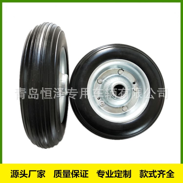 8-inch iron core PU solid tire, 200*50 trailer guide bracket wheel galvanized foam wheel