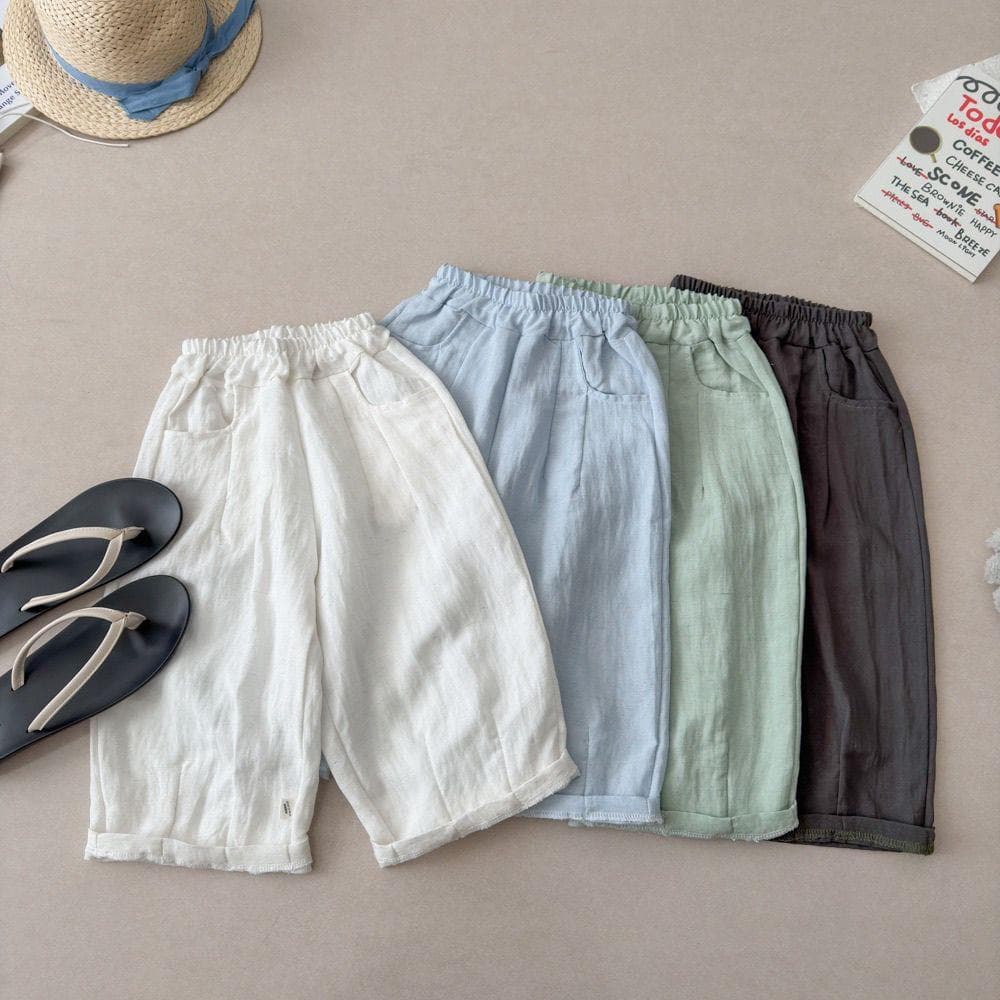 2026 Summer New Style Boys' Yamamoto Pants, Girls' Trendy Straight Cotton-Linen Pants, Big Kids' Casual Lantern Pants