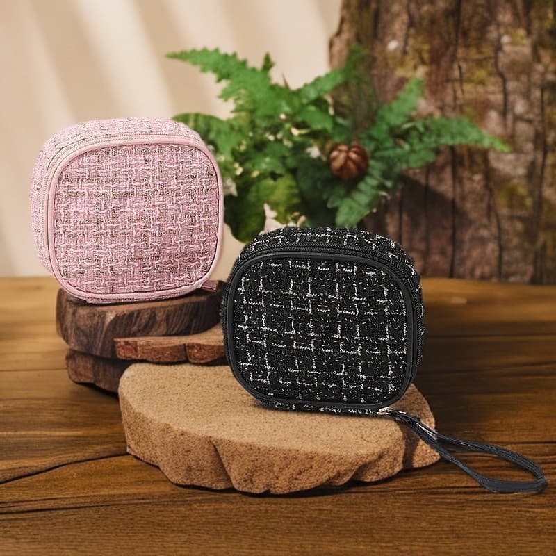 Chanel-style small handbag cosmetic pouch, student coin purse, lipstick and sanitary pad holder