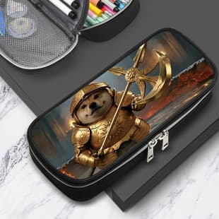 Drop Shipping My Sword Shield Dog Pencil Case, Boys Girls Pencil Box, Large Capacity Elementary School Stationery Box, Niche