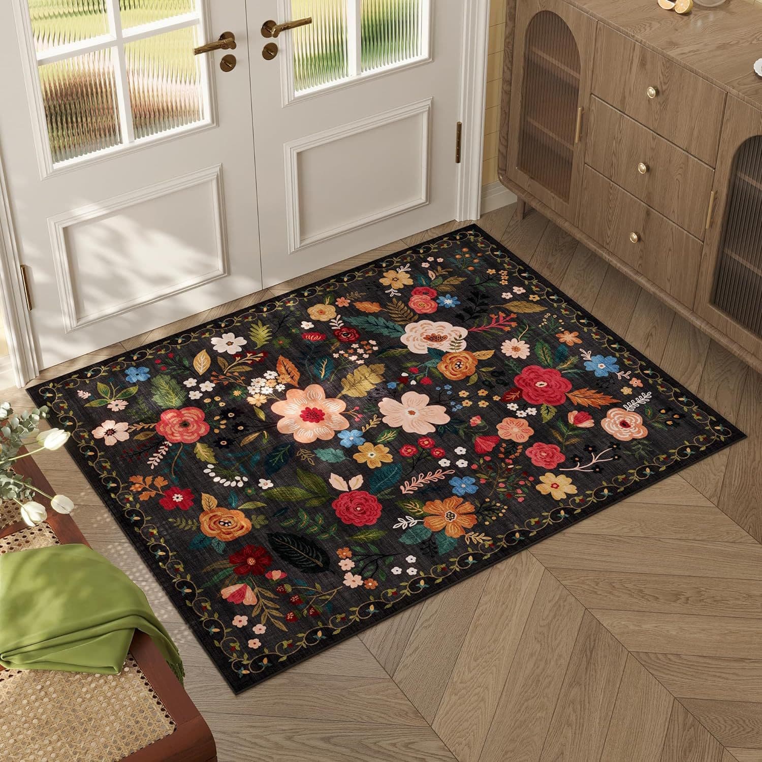 Temu Label Printing and Shipping Service for Floral Decorative Floor Mats, Bathroom Absorbent Non-Slip Mats, and Full-Cover Floor Mats for Bathroom and Toilet Entrances