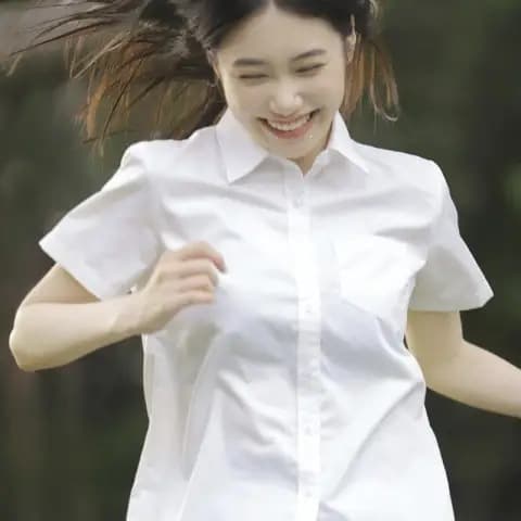 (Cool Silk Cotton + Pocket Version) JK Uniform Shirt Summer School Style White Short Sleeve Student Shirt Top