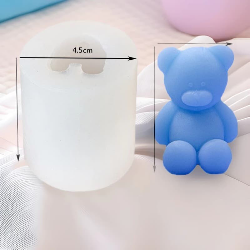 Korean version of 3D bear aromatherapy plaster candle mold glue ornaments three-dimensional animal sitting posture baking mousse cake mold