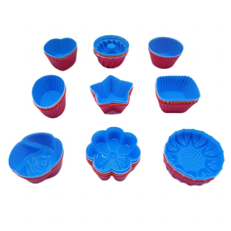 Food-Grade Thickened Silicone Muffin Cup Baking Mold - Round, Star, Heart, Square, Rose Cake Cup