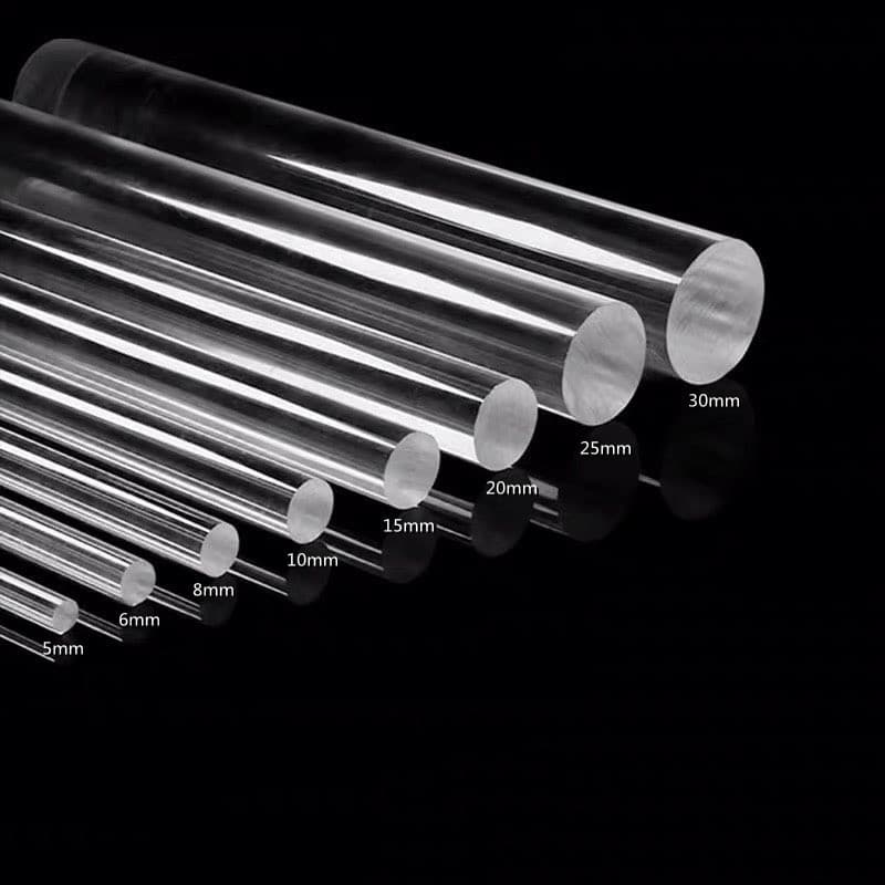 Transparent acrylic rods, colored round rods, PMMA bubble rods, organic glass round rods and columns, retail cutting available