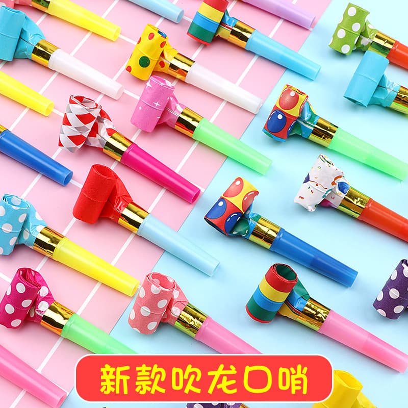 Children's Dragon Whistle Birthday Party Blowing Roll Cheer Funny Whistle Creative Stall Small Toys Toddler Prizes