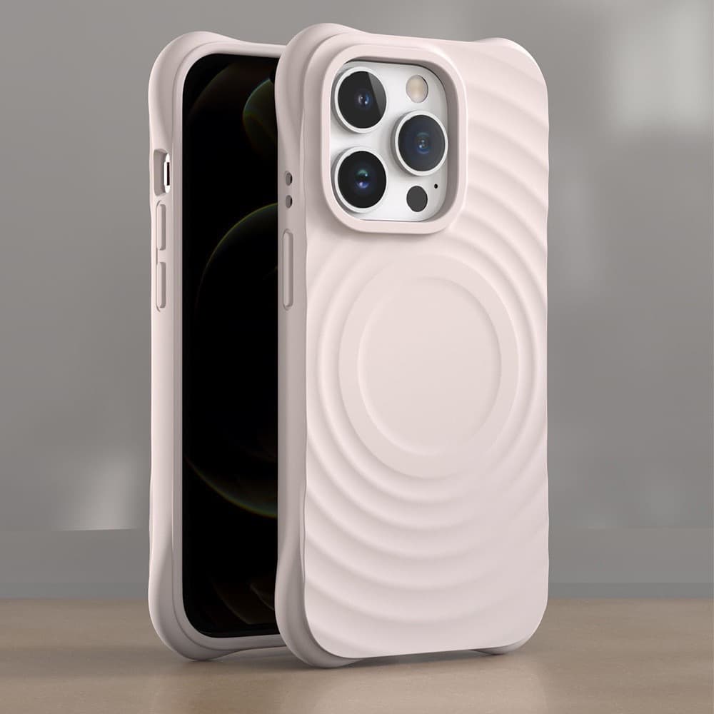 Wholesale solid color wave case for iPhone 17 Pro Max, wireless magnetic phone case, iPhone 16 protective cover