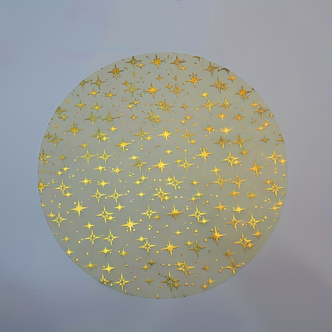 Cross-border hot product star hot stamping gold foil placemats, disposable round design, suitable for birthdays, parties, and weddings