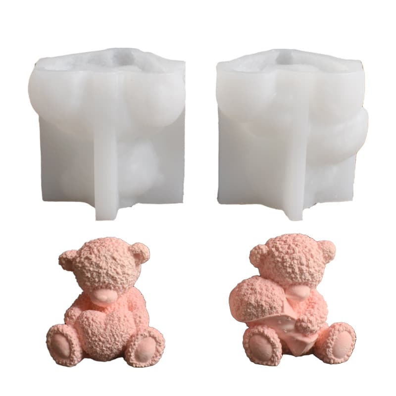 Hug love rose bear candle silicone mold Valentine's day hug bouquet cute bear plaster aromatherapy glue mold