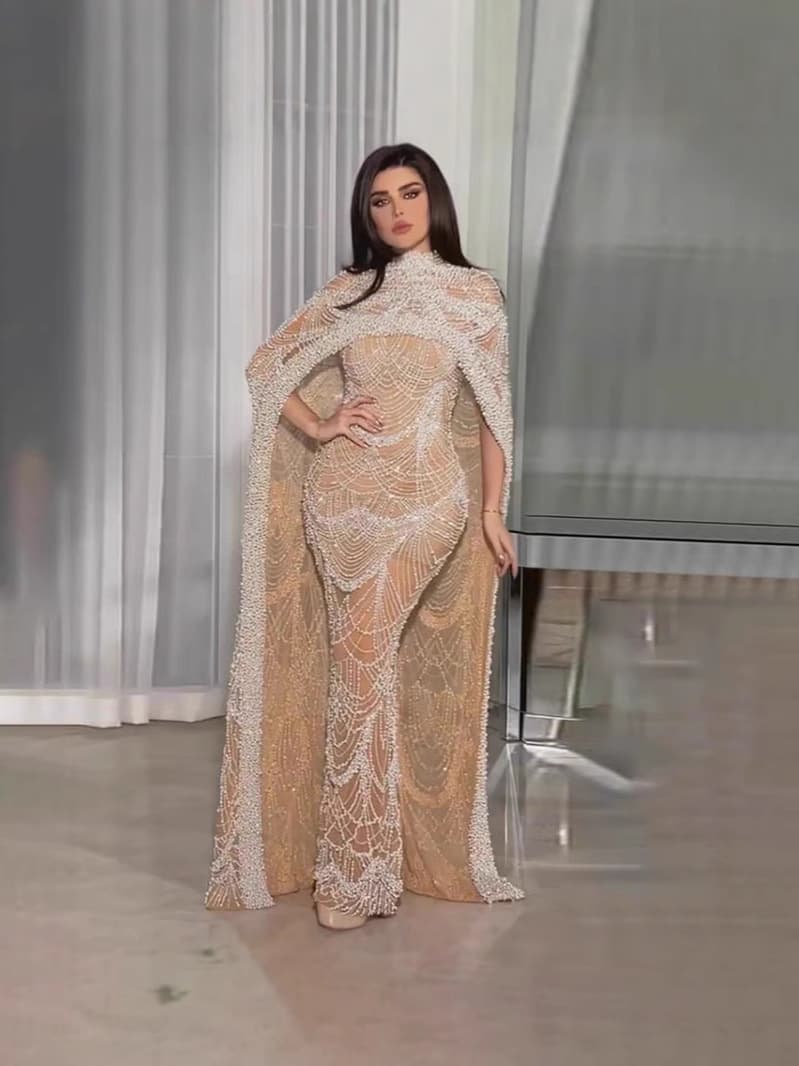 Luxury Dubai Evening Dresses Long Gown Banquet Dress Heavy Beaded Embroidery New Evening Gown