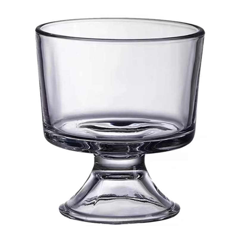 Niche Korean Ins Style Ice Cream Cup Glass Yogurt Bowl High Aesthetic Juice Water Cup Minimalist Stemmed Dessert Cup