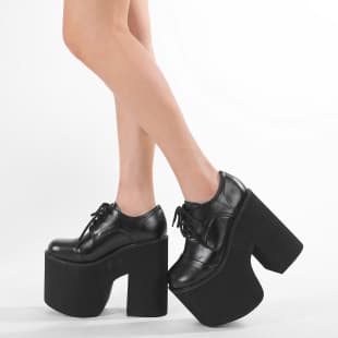 Round Toe Shallow Mouth Platform Thick Sole Lace Up Mary Jane Shoes Ultra High Heel Chunky Heel Flats Women's Stage Runway Shoes