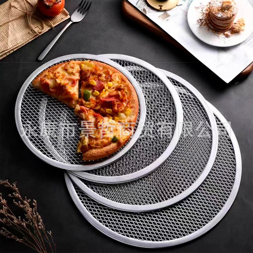Factory wholesale pizza pan mesh aluminum thickened 7-12 inch pizza screen baking tool commercial home use