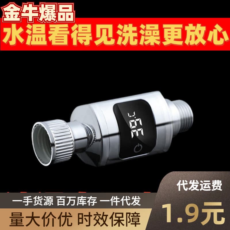 Smart Waterproof Home Thermostatic Color-Changing Faucet Shower Head Portable Temperature Display