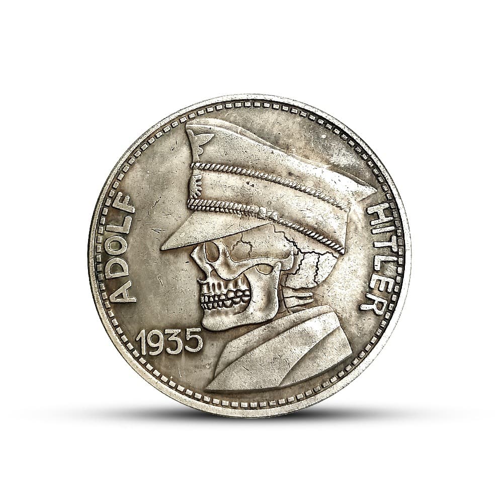 Vintage Creative Hobo Coin 1935 Skull Retro Finger Magic Coin Prop Travel Desktop Decoration