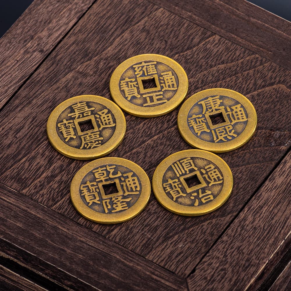 Thick Brass Antique 2.5cm Thick Coin, Five Emperor Tong Bao Coin, Threshold Weight for Home Protection, Wholesale Kangxi Coin