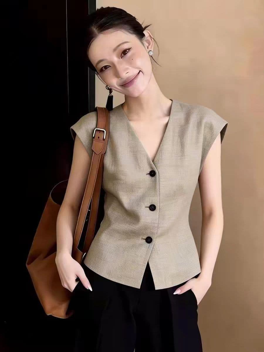 Gejia Boutique Quality Spring/Summer New High-End Vest Shirt, Professional, Elegant, Commute-Ready Sleeveless Top