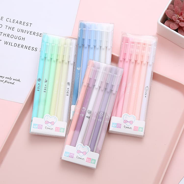 Morandi Color Neutral Pens Vintage Series Water Pen Set Office Stationery Black Signature Pens Simple Student
