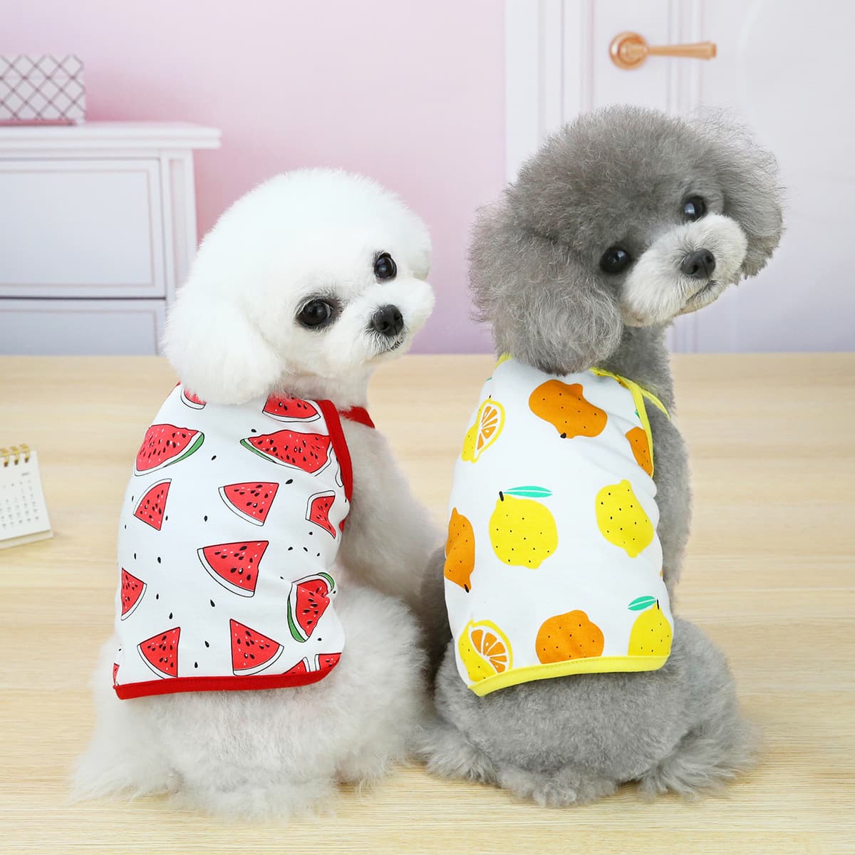 Wholesale Pet Clothes for Cats and Small Dogs, Summer Thin Cotton Breathable Watermelon Fruit Short Tank Top Vest