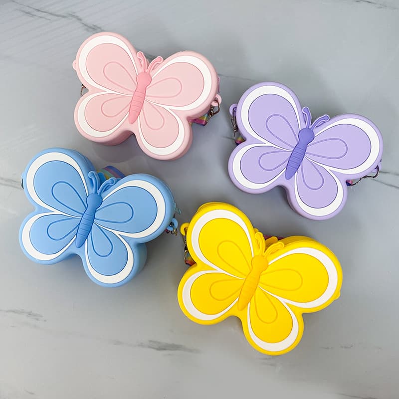 Wholesale Silicone Children's Crossbody Bag Cartoon Single-Sided Bee Silicone Children's Shoulder Bag Silicone Children's Coin Purse