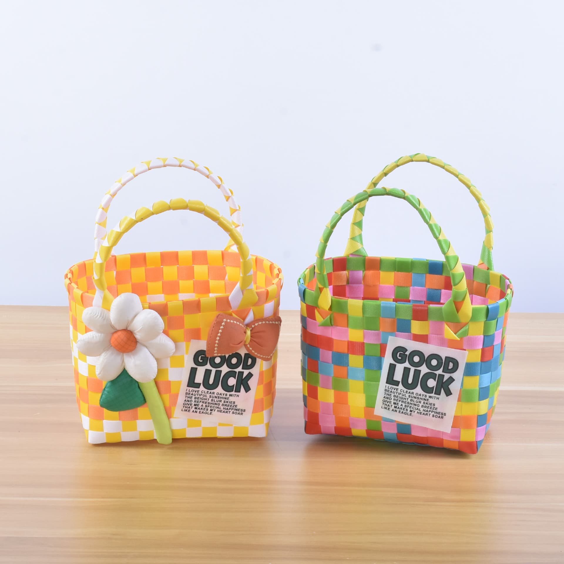 New Plastic Woven Small Square Bag Women's Handbag Gift Basket Children's Bag