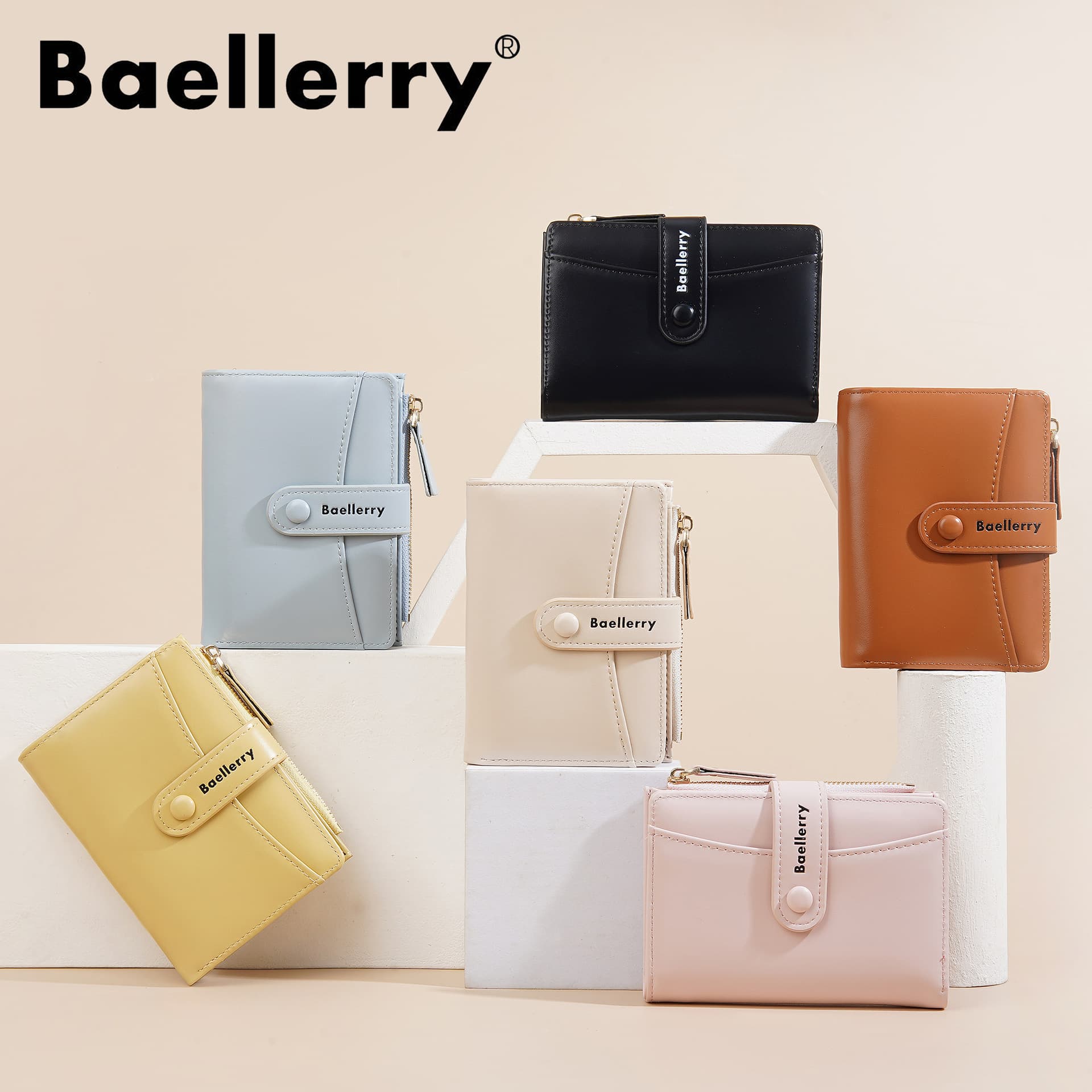 Women's Wallet Premium Style Student Short Wallet Coin Purse Fashion PU Card Holder Wallet Custom Logo Available