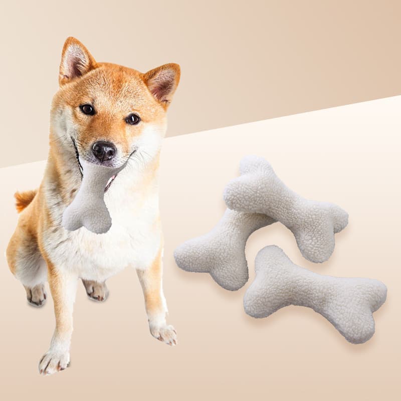 Interactive Pet Toys Lamb Velvet Dog Bone Soft Plush Material Teeth Grinding Chew Toy for Training And Entertainment