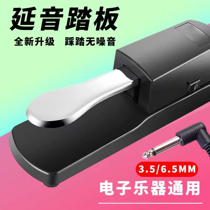 Universal Sustain Pedal for Yamaha Keyboard, Roland Electric Piano, MIDI Keyboard, Synthesizer Single Foot Pedal