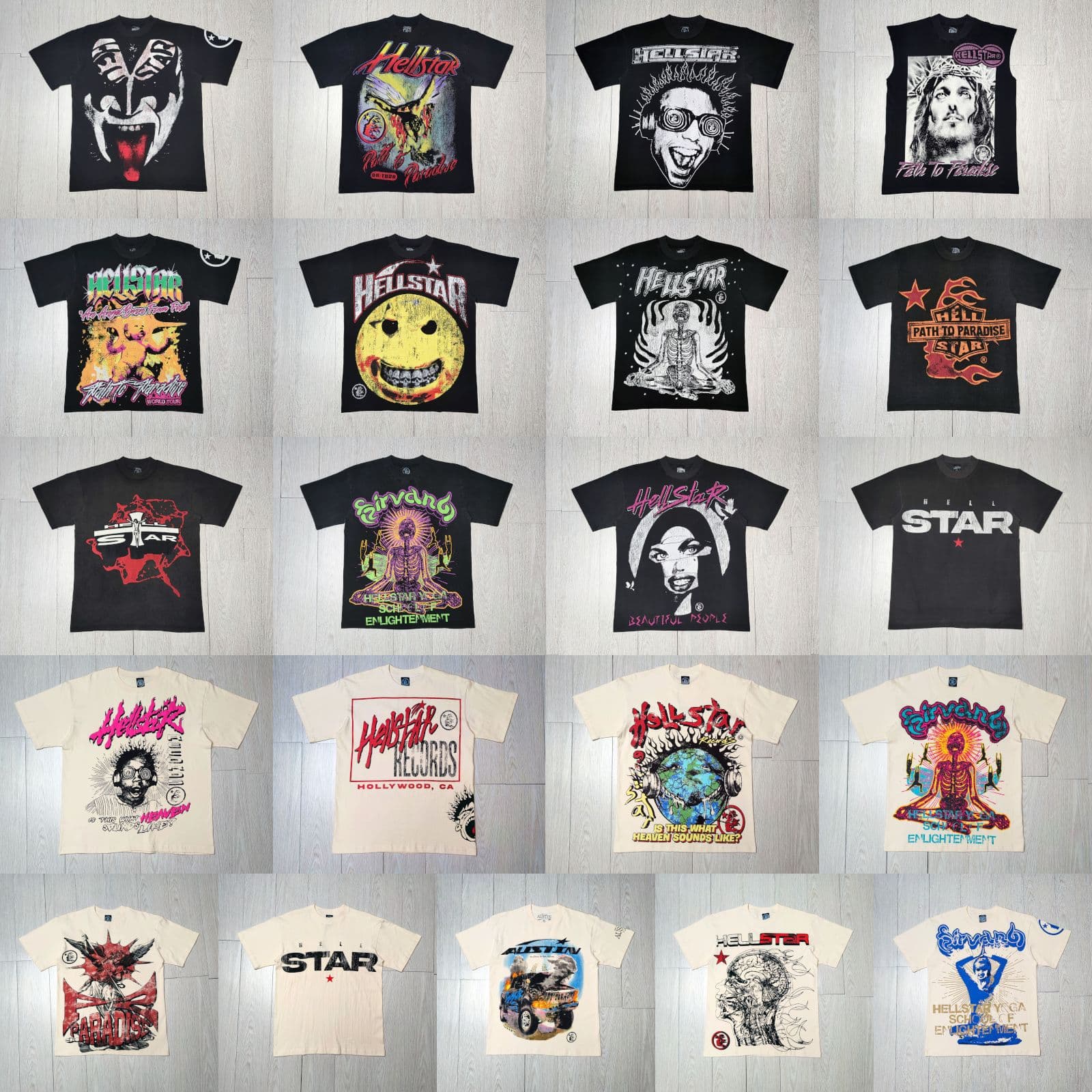 Cross-Border High-Quality Hells T-Shirt Correct Version European and American Trendy Brand Round Neck Short-Sleeved Summer