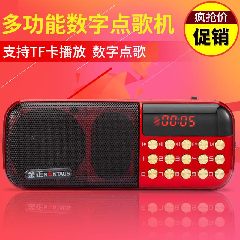 JinZheng B867 Digital Radio MP3 Mini Speaker for Seniors, Plug-in Card Speaker, Portable Music Player