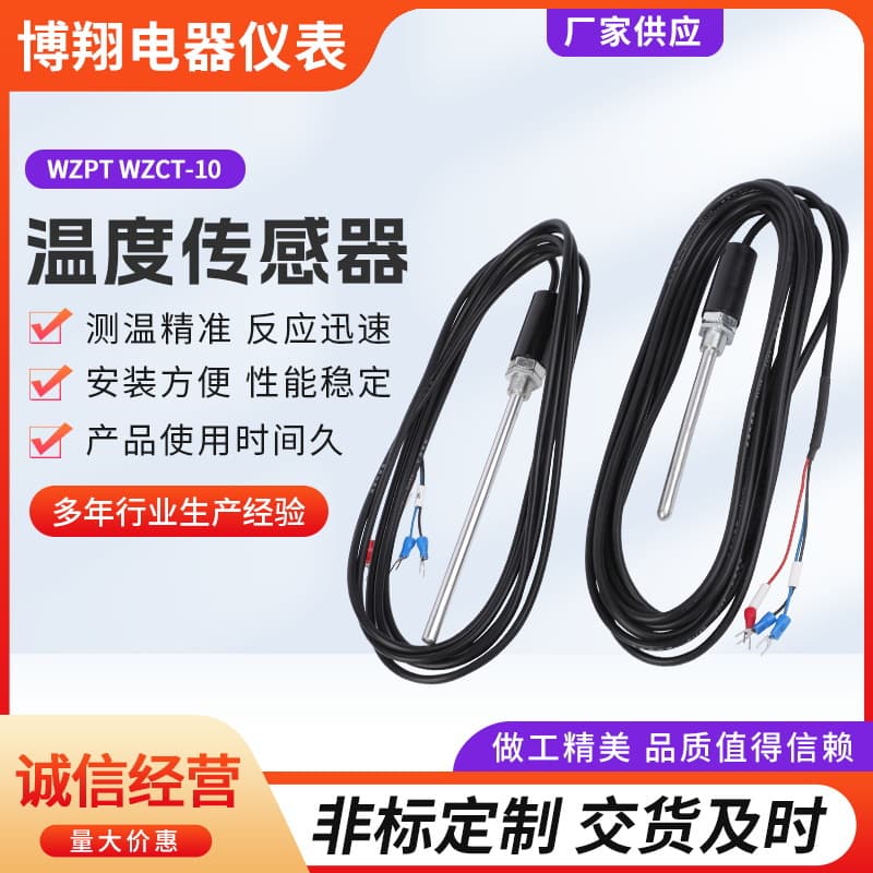 Temperature sensor Stainless steel temperature sensor High temperature resistant and waterproof temperature probe WZPT WZCT-10