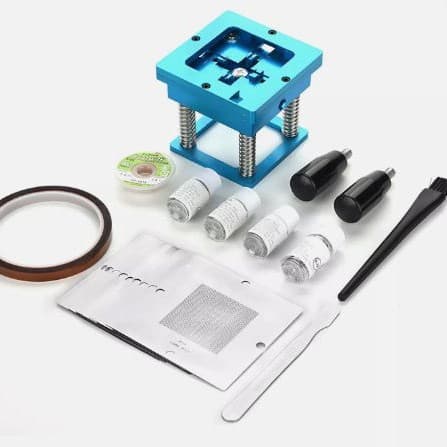90*90 BGA Blue Handle Solder Ball Placement Station BGA Stencil Chip Multi-function Soldering Fixture