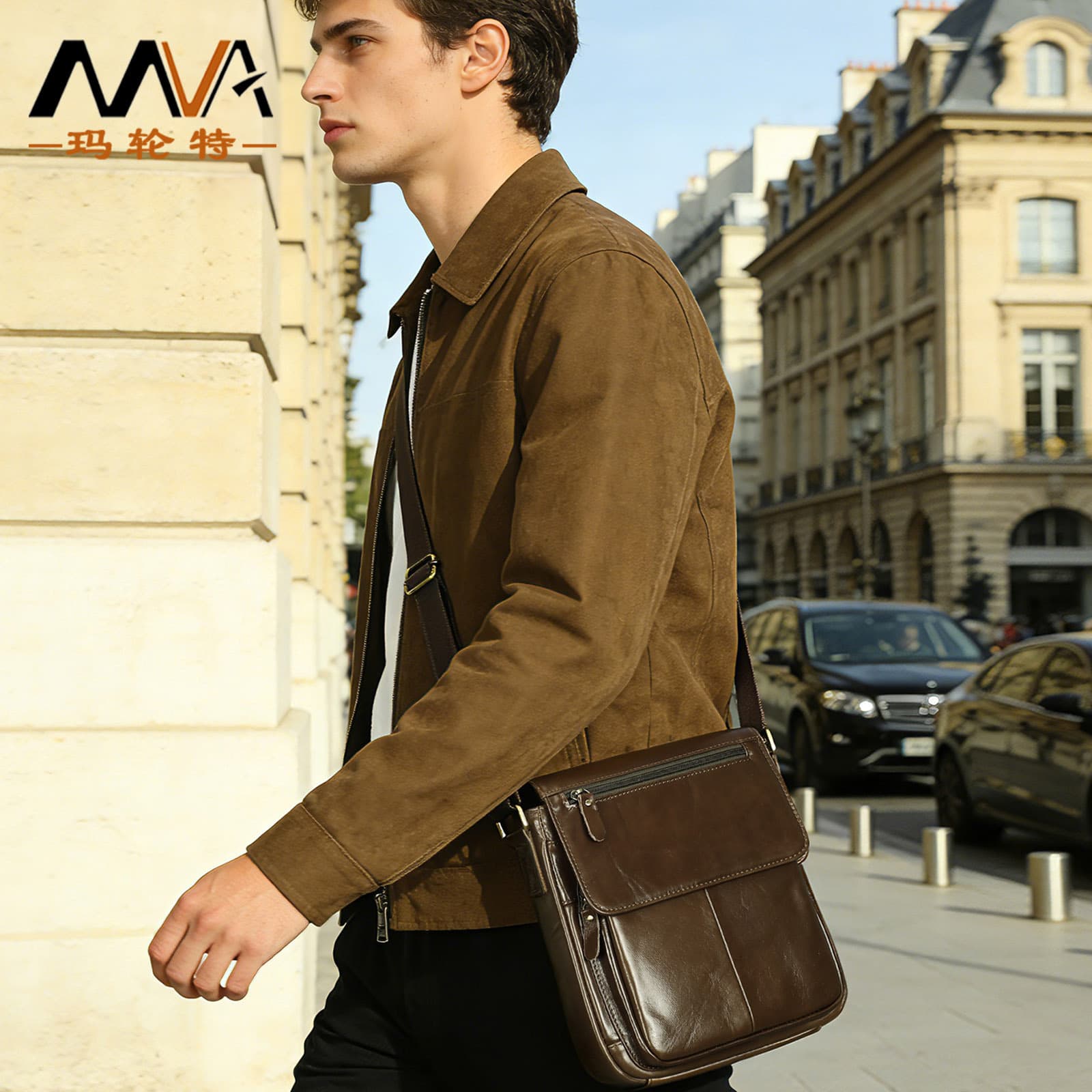 Foreign trade cross-border men's bag genuine leather shoulder bag casual cowhide crossbody bag business shoulder bag men bag