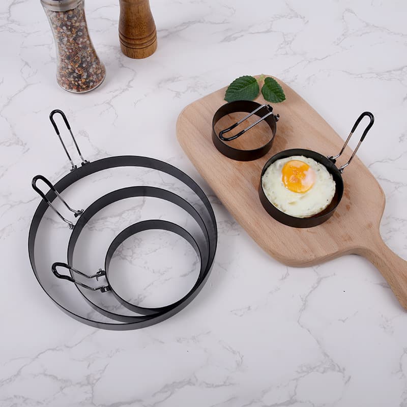Luxury stainless steel round egg frying mold, egg frying tool, wholesale.
