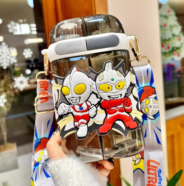Kuromi Water Bottle for Students, Children's Straw Cup, High-Temperature Resistant Plastic Bottle for Sports, Outdoor, Camping