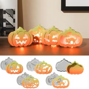 Deyi Life DIY Resin Mold Halloween Hollow Pumpkin Atmosphere Lamp Ornament Silicone Mold Set