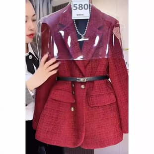 2718 Plus Size Women's Age-Reducing Chanel-Style Tweed Coat, French Thick Tweed Suit Jacket Winter Wear for Curvy Women